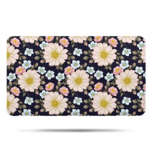 Pioneer Flower Floral badrumsmatta, halkfri mikrofibermatta med gummibaksida, mjuk 43 x 76 cm badrumsmatta kompatibel med badkar och dusch