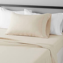 Leichtes, superweiches, pflegeleichtes und komfortables 3-teiliges Mikrofaser-Bettwäscheset mit 35,5 cm tiefen Taschen, Einzelbett XL, Beige, Uni