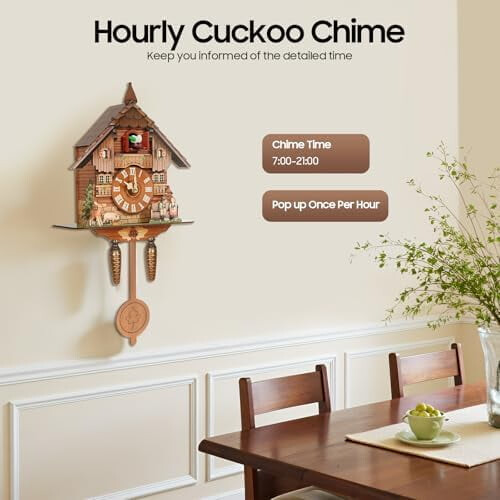 Traditional Forest Cuckoo Clock – Wooden Wall Clock with 2