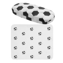 Hard Shell Eyeglass Case for Boys & Girls Funny Soccer Pattern Glasses Case Protective Sunglasses Box with Cleaning Cloth for Children Students