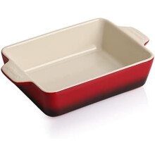 Plat à four carré en porcelaine de 20 cm avec poignées