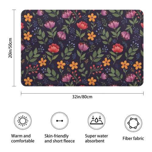 Tapete de banheiro Pioneer Flower Floral Antiderrapante 20x32 polegadas 2