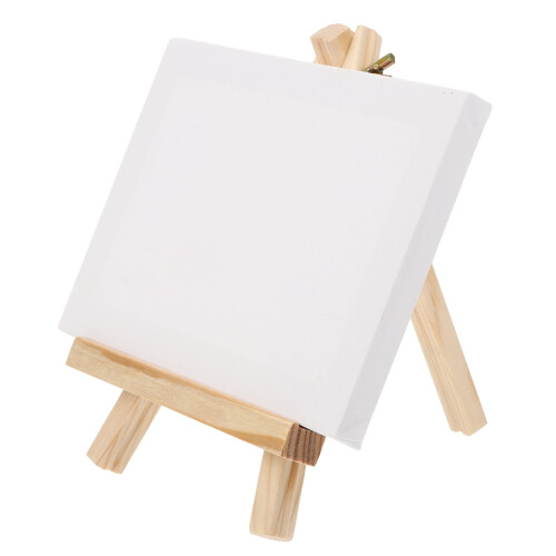 Wooden Display Holder White 1 Set 7.1x9.4in Triangular Stand