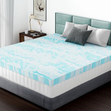 Surmatelas en mousse à mémoire de forme EDX pour lit Queen, 5 cm d'épaisseur, gel et mousse à mémoire de forme.