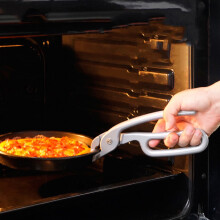 Bakplaatklem van aluminiumlegering – Hittebestendig, antislip, ergonomische grijper voor pizza's, pannen en borden | Voedselveilig | 19,4 x 16,5 cm