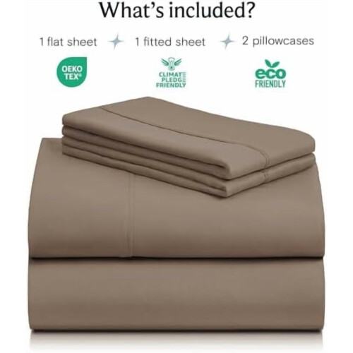 Ensemble de draps en microfibre à poches profondes pour lit queen (4 pièces) 1