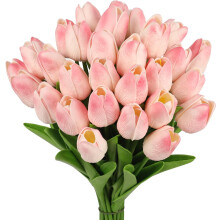 10 stuks Real-Touch roze kunsttulpen voor boeketten, tafelstukken en huis-/buitendecoratie – Geschikt voor zomerdecoratie