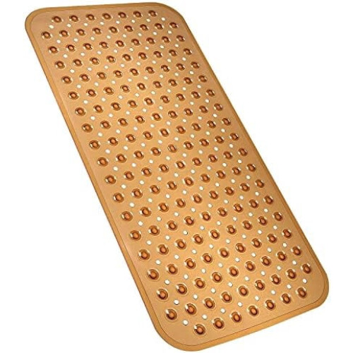 Tapis de bain antidérapant 31 x 15,5 po marron