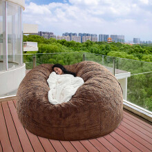 Housse ronde en velours pour pouf, 180 x 90 cm