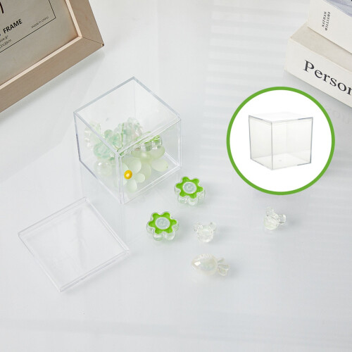 Clear Acrylic Storage Box with Snap Lid – 12x8", Stackable, for Candy/Toys/Party Favors, Versatile Display Case