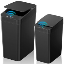 2 db-os, 4 db-os, 2,2 gallonos érintésmentes fürdőszobai szemetes fedéllel, vékony, vízálló, intelligens kuka