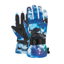 Winter Snowboard Ski Gloves PU Leather Non-slip Touch Screen Waterproof Motorcycle Cycling Fleece Warm Snow Gloves Unisex,Easy to Wear