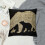 Housse de coussin carrée noire en peluche courte 2