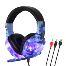 MABOTO SY830MV Gaming-Headset, kabelgebundener Over-Ear-Kopfhörer mit 3,5-mm-Klinkenstecker, Geräuschunterdrückung, Mikrofon, LED-Beleuchtung,