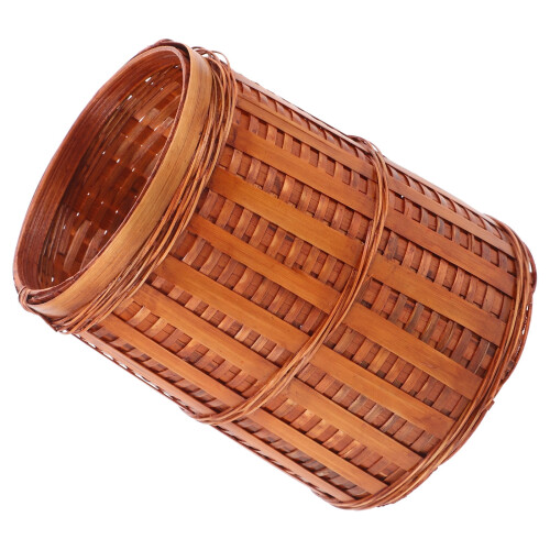 Θήκη για στυλό Hemoton Bamboo Cup Desktop Tea Accessories Holder Makeup Brush Storage Organizer