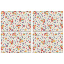 Sets de table style ferme à marguerites jaunes 30 x 45 cm (4 pièces)