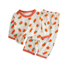 Cotton Toddler Pajama Set for Boys & Girls, Soft 2-Piece Loungewear, Long Sleeve, Orange – Compatible with Kids Age 1-11Y