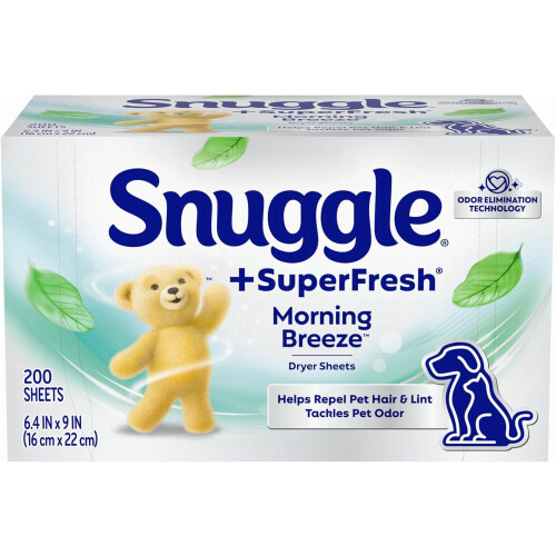 Φύλλα μαλακτικού ρούχων SuperFresh για στεγνωτήριο ρούχων, 200 τεμάχια, άρωμα πρωινού
