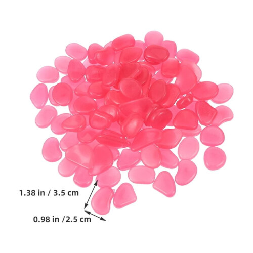 Ciottoli in resina rosa fluorescenti impermeabili, 300 pezzi 1