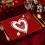 Linen Heart Print Placemat 30x45cm 2