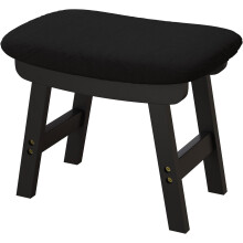 Small Ottoman Foot Rest, Black Foot Stool- Wooden Foot Stool for Living Room, Bedroom & Kitchen
