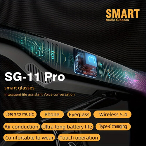 SG11PRO Unisex AI Smart Glasses | Bluetooth | Touch Control | Voice Assistant 1