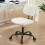 Armless Swivel Office Desk Chair, White 7