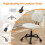 Armless Swivel Office Desk Chair, White 8
