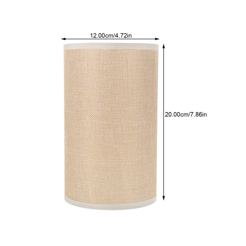 Abajur cilíndrico bege para sala de estar, pacote com 1 unidade, 7,9 x 4,7 x 4,7 polegadas 1