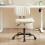 Armless Swivel Office Desk Chair, White 6