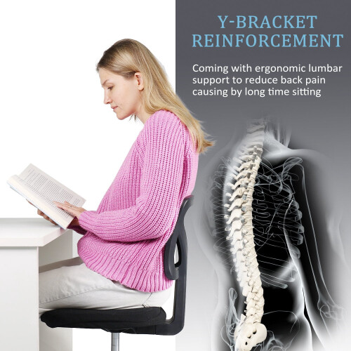 Armless Mesh Office Chair, Height Adjustable, Black 1