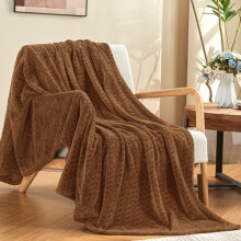 Fleece Twin Blanket 60x90 in, Chocolate Brown, Super Soft & Cozy Throw for Bed, Couch, Office – Lightweight Fuzzy Blanket