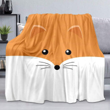 Söpö kettuaiheinen koristepeitto, piirrettyjen eläinten peitto lapsille ja taaperoille, kaksoiskoko 60"x80", pehmeä pörröinen flanellifleece,