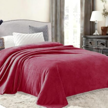 Fleece Blanket Twin Size for Bed, Super Soft and Warm, All Season Use, Cozy, Plush, Lightweight, 60x80 Inches Deep Red