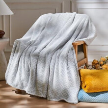 Super Soft Twin Blanket, Frosty Dark Grey, Silky Flannel Fleece, Leaves Pattern, Lightweight All-Season Use (60"x80")