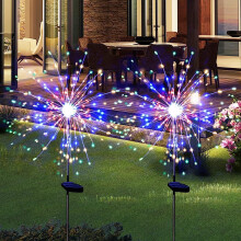 120LED Solar Garden Lights 2 Pack, Multicolor Outdoor Decor for Yard, Pathway, Flowerbed, Balcony, Patio – Compatible with Solar Charging