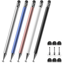 Lápiz óptico 2 en 1 (5 unidades) para pantallas táctiles, de alta precisión, compatible con iPhone/iPad/tabletas Android.