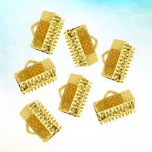 100PCS Claspaí Crimp Teanntán Miotail Clamp Ribín Frayed Deireadh Méid 1Órga