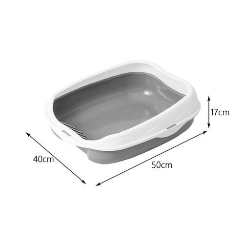 Portable Cat Litter Box Semi-Closed with Removable Pan