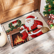 Weihnachtsfußmatte, roter Baum, Polyester, 1 Stück