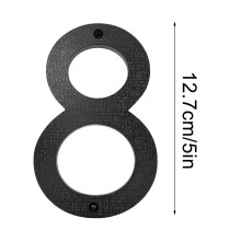 Numéros de maison modernes en métal noir de 12,7 cm (5 pouces), lettres et chiffres pour l'adresse de la maison, pour panneaux extérieurs.