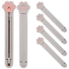6 clips para bolsas de comida, diseño de patatas fritas, paquete individual, sellador para snacks, color gris claro.