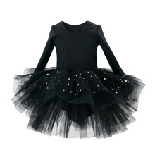 Girls' Black Mesh Layered Tutu Petticoat Dress for Ballet, Carnival & Parties – Compatible with Tutu Outfits, Ages 5-6