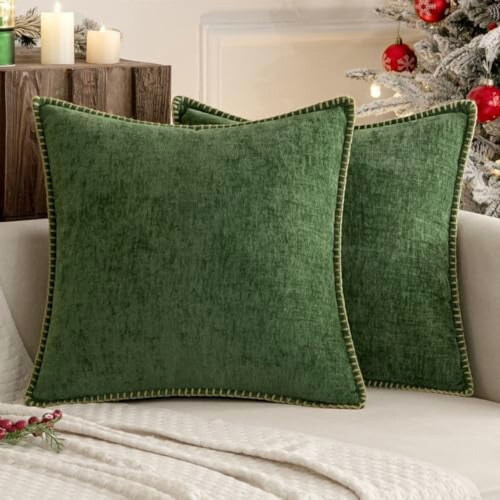 Housses de coussin en chenille 45 x 45 cm (lot de 2)