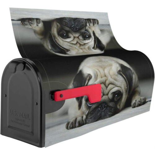 Κάλυμμα γραμματοκιβωτίου για σκύλους Pug, αδιάβροχο μαγνητικό κάλυμμα 2