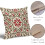Conjunto de 2 capas de almofada boho em linho, marrom e vermelho, 45x45 cm (18x18 polegadas). 4
