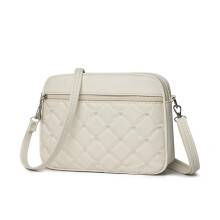 Nieuwe dames crossbodytas, praktische schoudertas met geborduurd rasterpatroon GXE F6X2