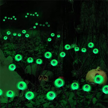 Lumières oculaires solaires pour Halloween, étanches IP65, décoration extérieure pour jardin/pelouse/fête (vert), compatibles avec la recharge