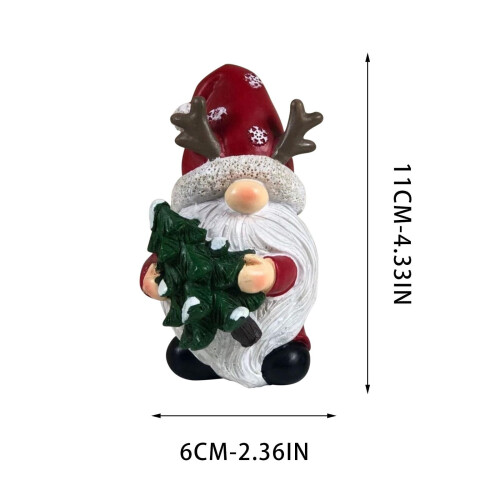Estatueta de Papai Noel em resina com presentes e árvore - 15 cm 2