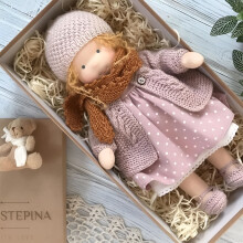 Waldorfpuppe, handgefertigt, gehäkelt, Vintage, 1 Stück